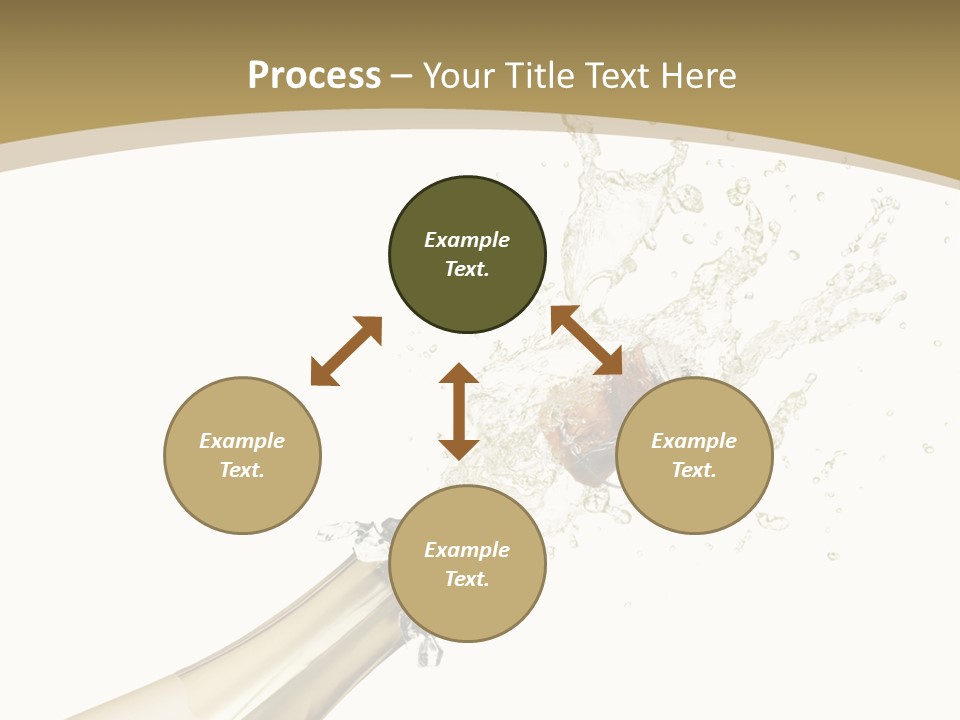 A Bottle Of Champagne With A Splash Of Water On It PowerPoint Template