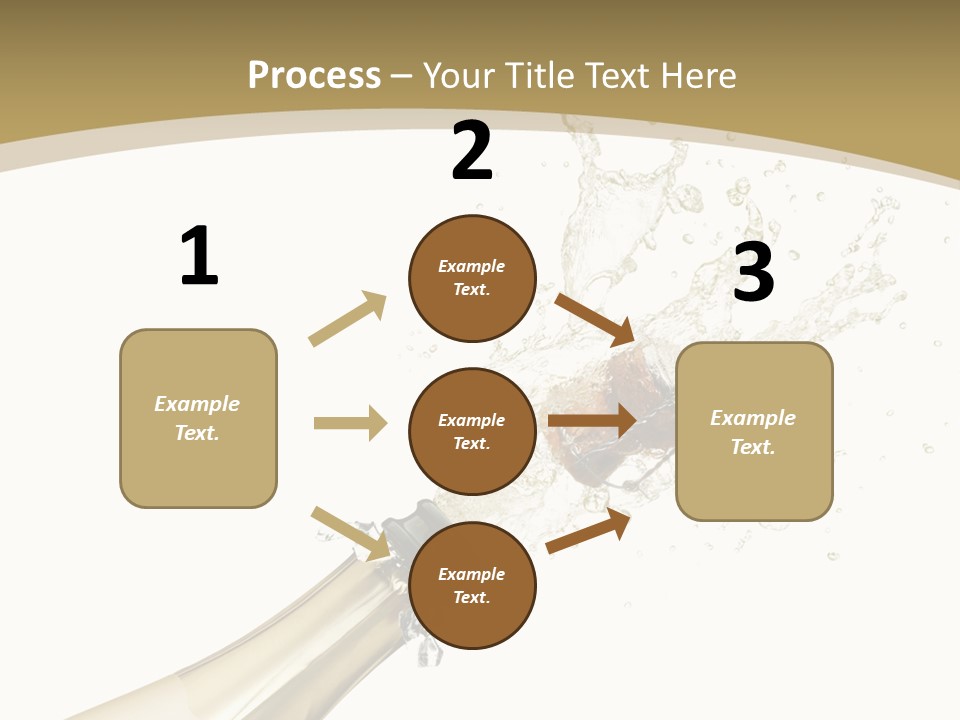 A Bottle Of Champagne With A Splash Of Water On It PowerPoint Template