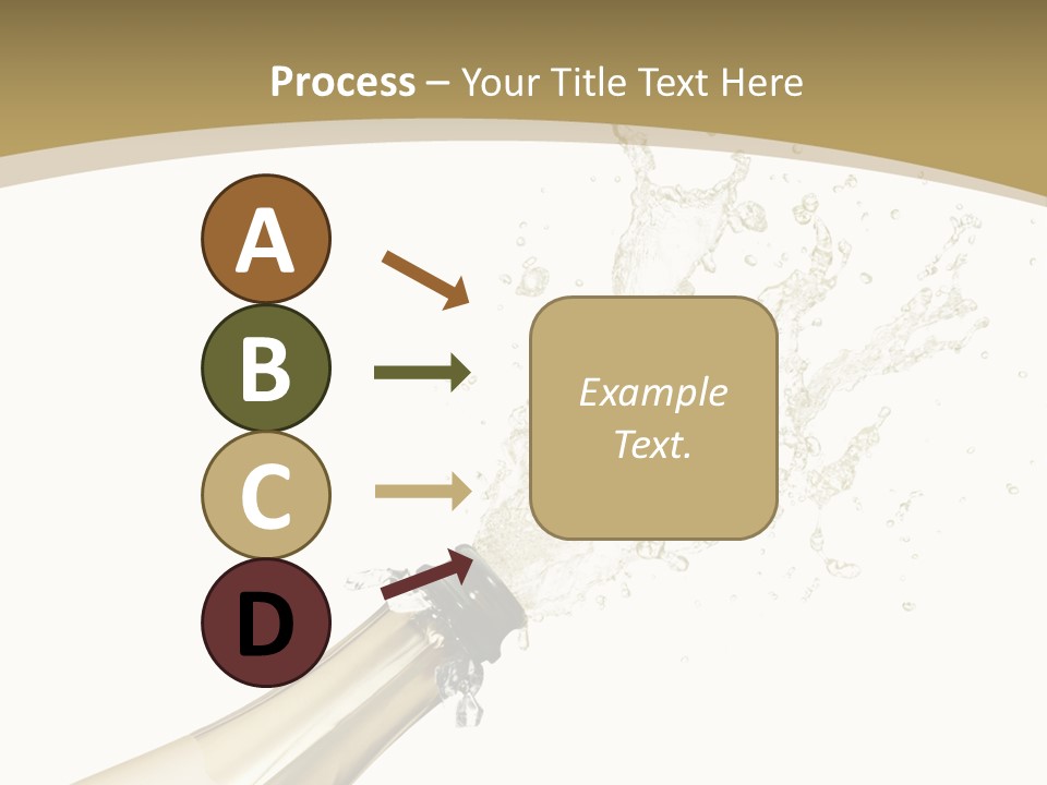A Bottle Of Champagne With A Splash Of Water On It PowerPoint Template