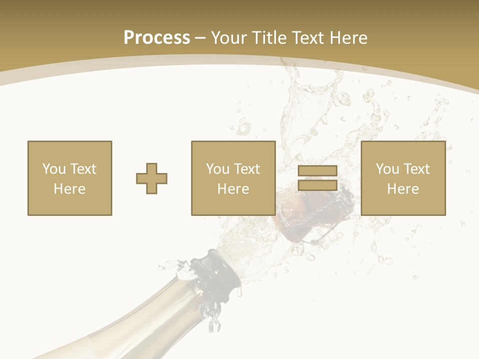A Bottle Of Champagne With A Splash Of Water On It PowerPoint Template