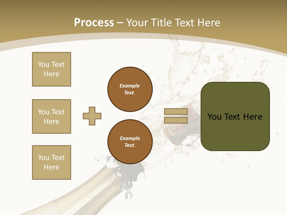 A Bottle Of Champagne With A Splash Of Water On It PowerPoint Template