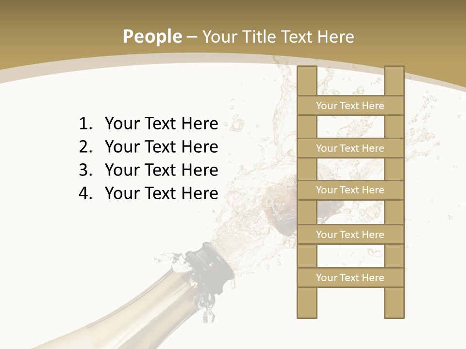 A Bottle Of Champagne With A Splash Of Water On It PowerPoint Template
