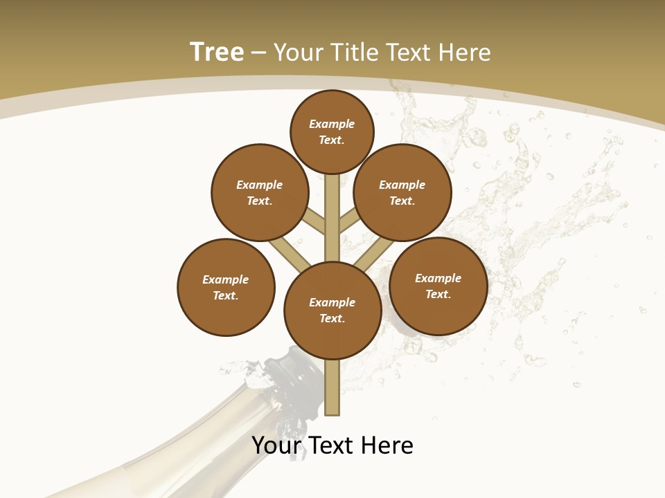 A Bottle Of Champagne With A Splash Of Water On It PowerPoint Template