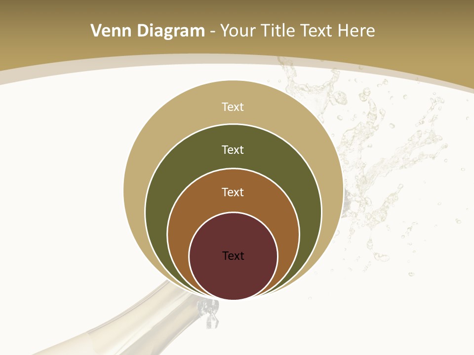 A Bottle Of Champagne With A Splash Of Water On It PowerPoint Template