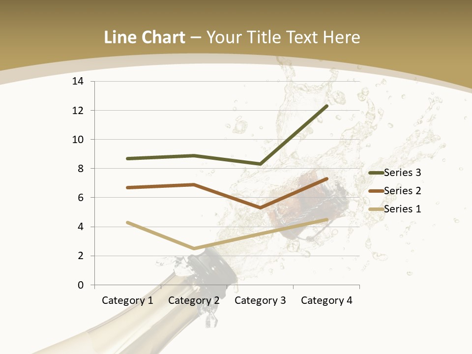 A Bottle Of Champagne With A Splash Of Water On It PowerPoint Template