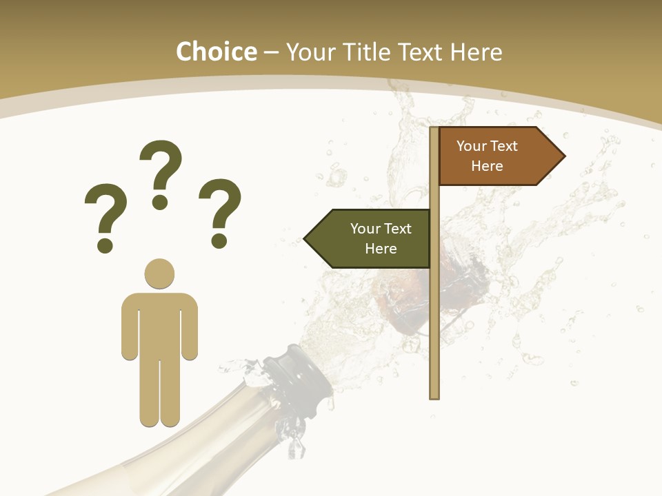 A Bottle Of Champagne With A Splash Of Water On It PowerPoint Template