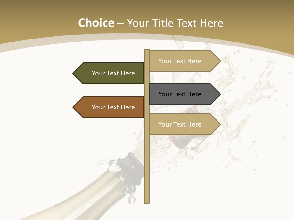 A Bottle Of Champagne With A Splash Of Water On It PowerPoint Template