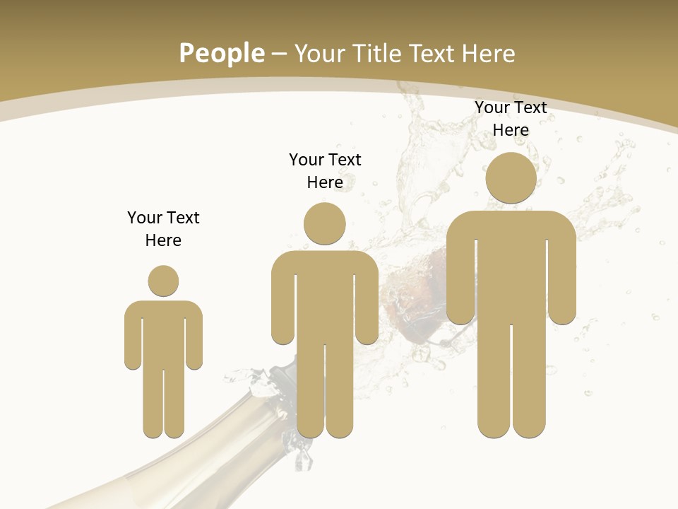 A Bottle Of Champagne With A Splash Of Water On It PowerPoint Template