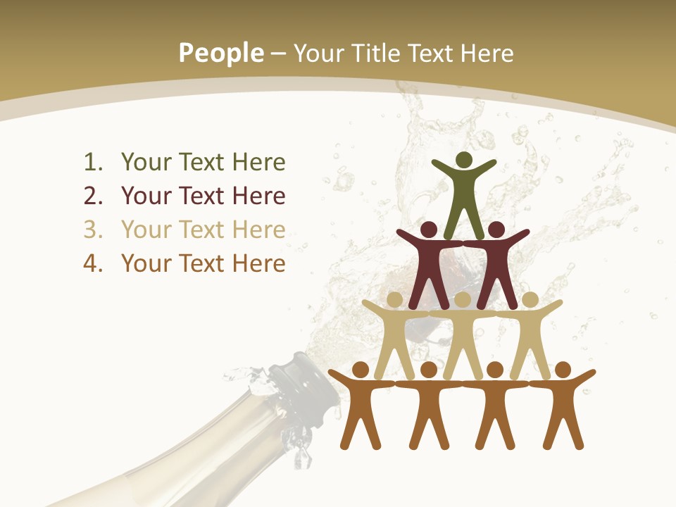 A Bottle Of Champagne With A Splash Of Water On It PowerPoint Template