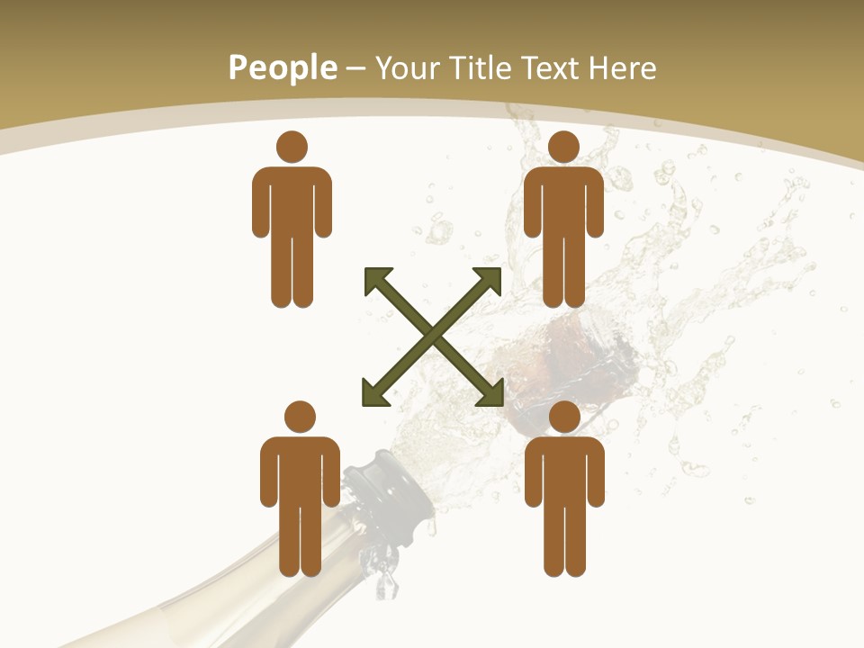 A Bottle Of Champagne With A Splash Of Water On It PowerPoint Template