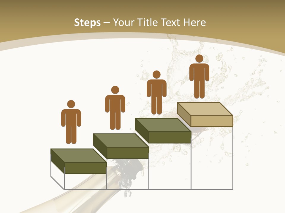 A Bottle Of Champagne With A Splash Of Water On It PowerPoint Template