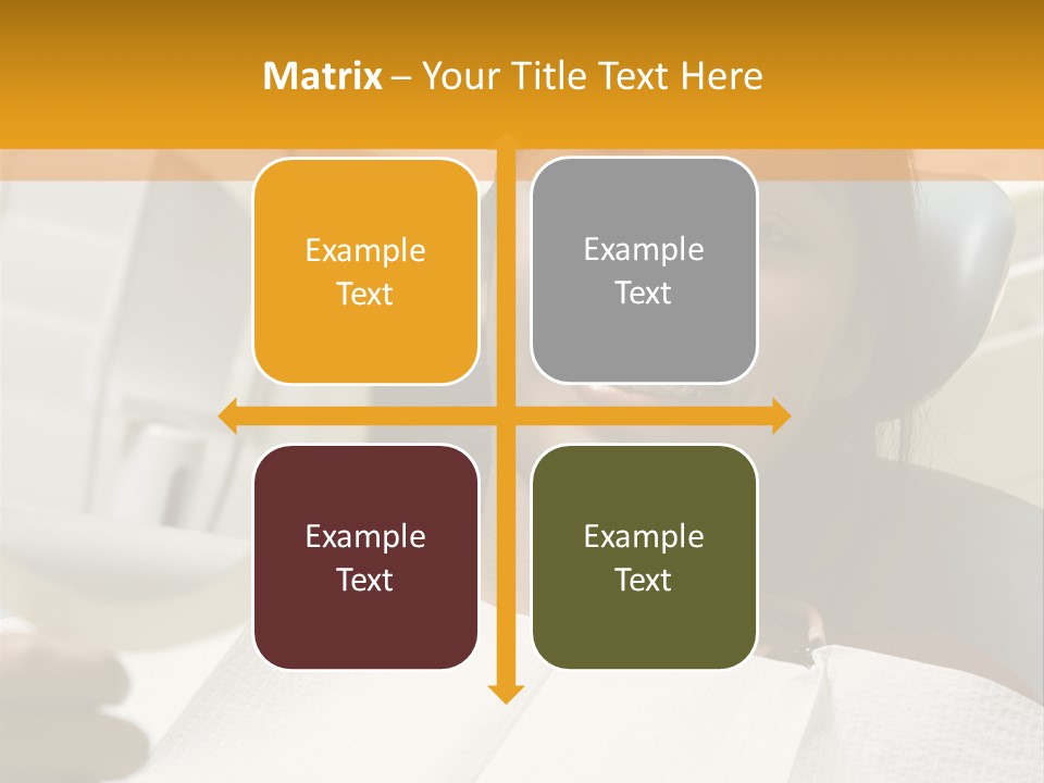 A Woman Sitting In A Dentist Chair Holding A Piece Of Paper PowerPoint Template
