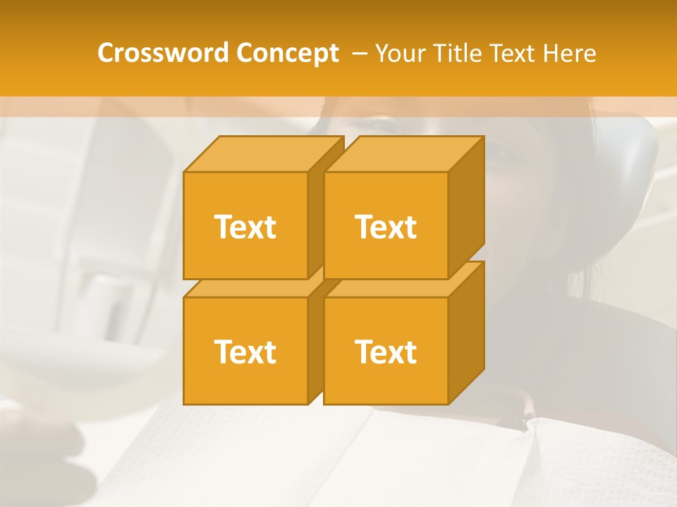 A Woman Sitting In A Dentist Chair Holding A Piece Of Paper PowerPoint Template