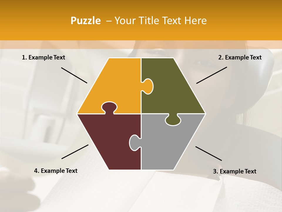 A Woman Sitting In A Dentist Chair Holding A Piece Of Paper PowerPoint Template