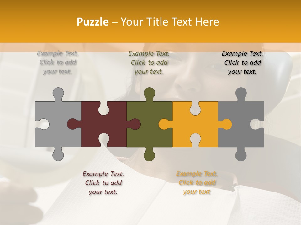 A Woman Sitting In A Dentist Chair Holding A Piece Of Paper PowerPoint Template