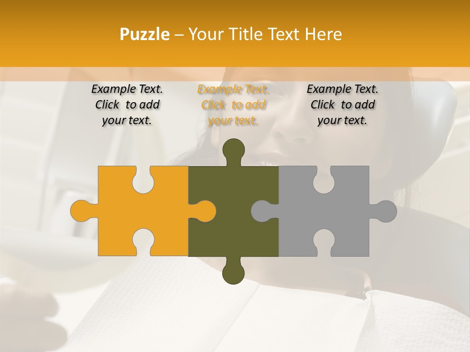 A Woman Sitting In A Dentist Chair Holding A Piece Of Paper PowerPoint Template