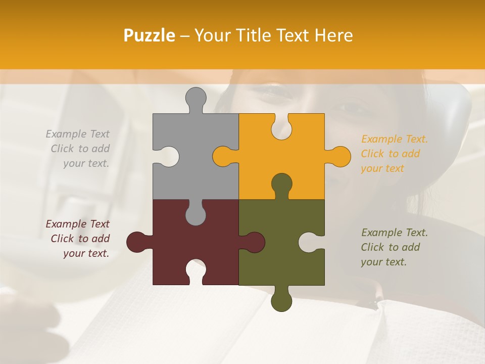 A Woman Sitting In A Dentist Chair Holding A Piece Of Paper PowerPoint Template