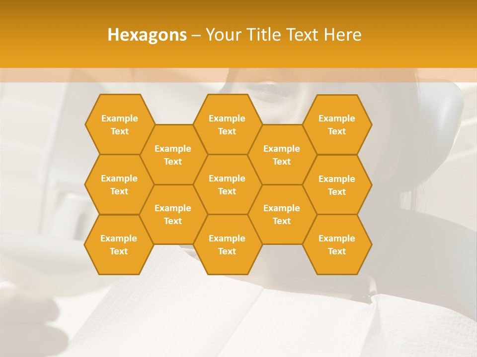 A Woman Sitting In A Dentist Chair Holding A Piece Of Paper PowerPoint Template