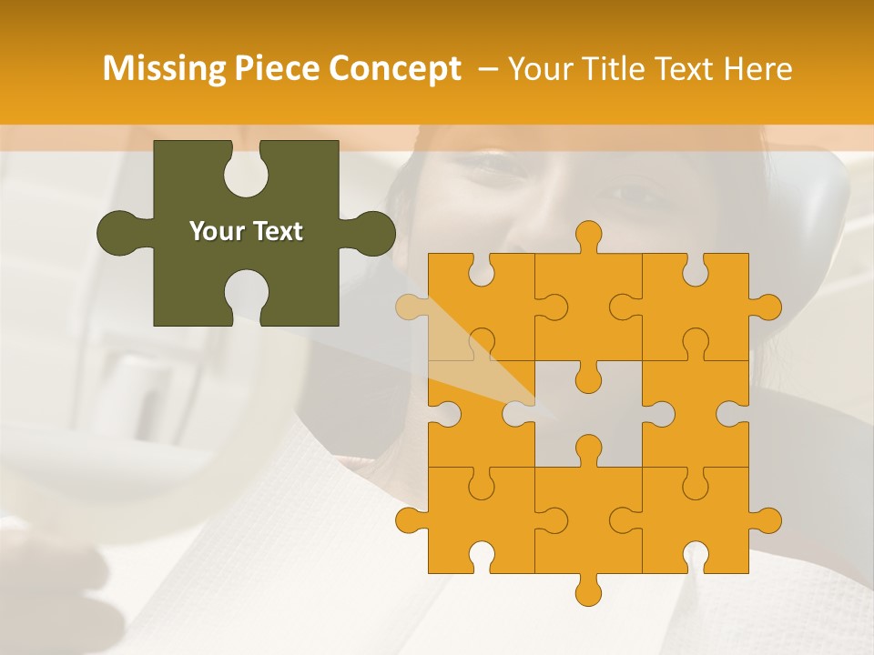 A Woman Sitting In A Dentist Chair Holding A Piece Of Paper PowerPoint Template