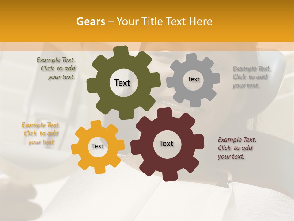 A Woman Sitting In A Dentist Chair Holding A Piece Of Paper PowerPoint Template