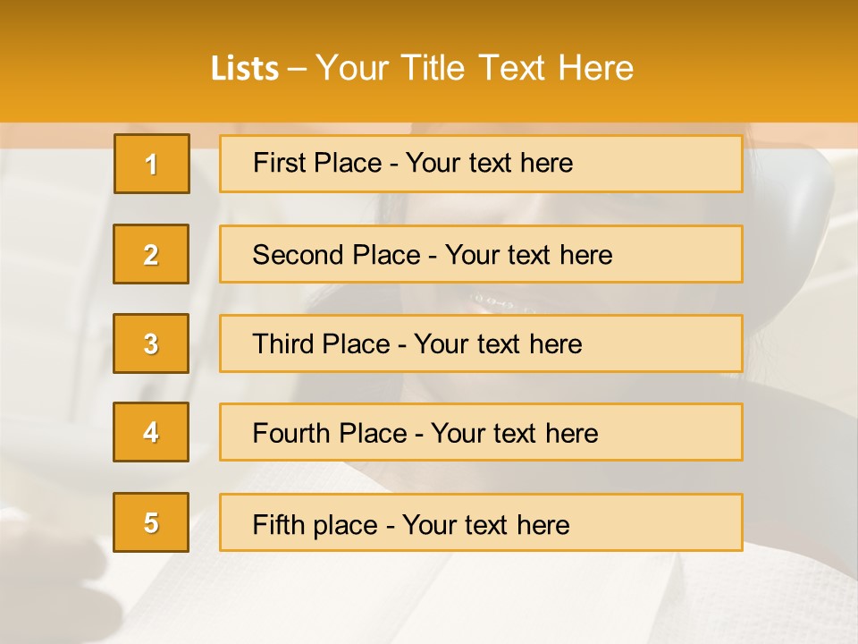 A Woman Sitting In A Dentist Chair Holding A Piece Of Paper PowerPoint Template