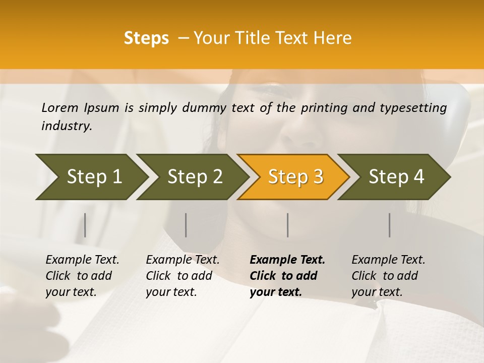 A Woman Sitting In A Dentist Chair Holding A Piece Of Paper PowerPoint Template
