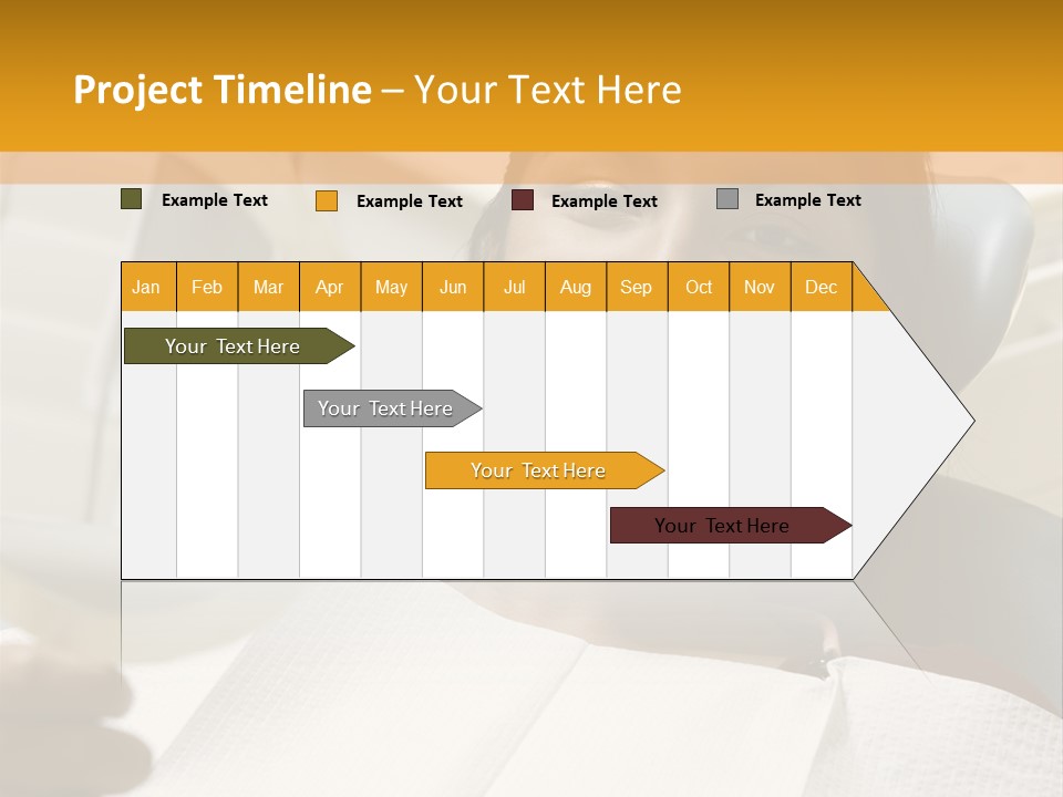 A Woman Sitting In A Dentist Chair Holding A Piece Of Paper PowerPoint Template