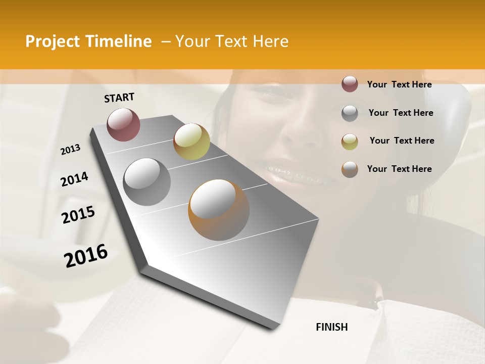 A Woman Sitting In A Dentist Chair Holding A Piece Of Paper PowerPoint Template