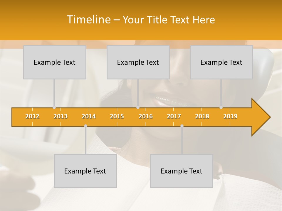 A Woman Sitting In A Dentist Chair Holding A Piece Of Paper PowerPoint Template