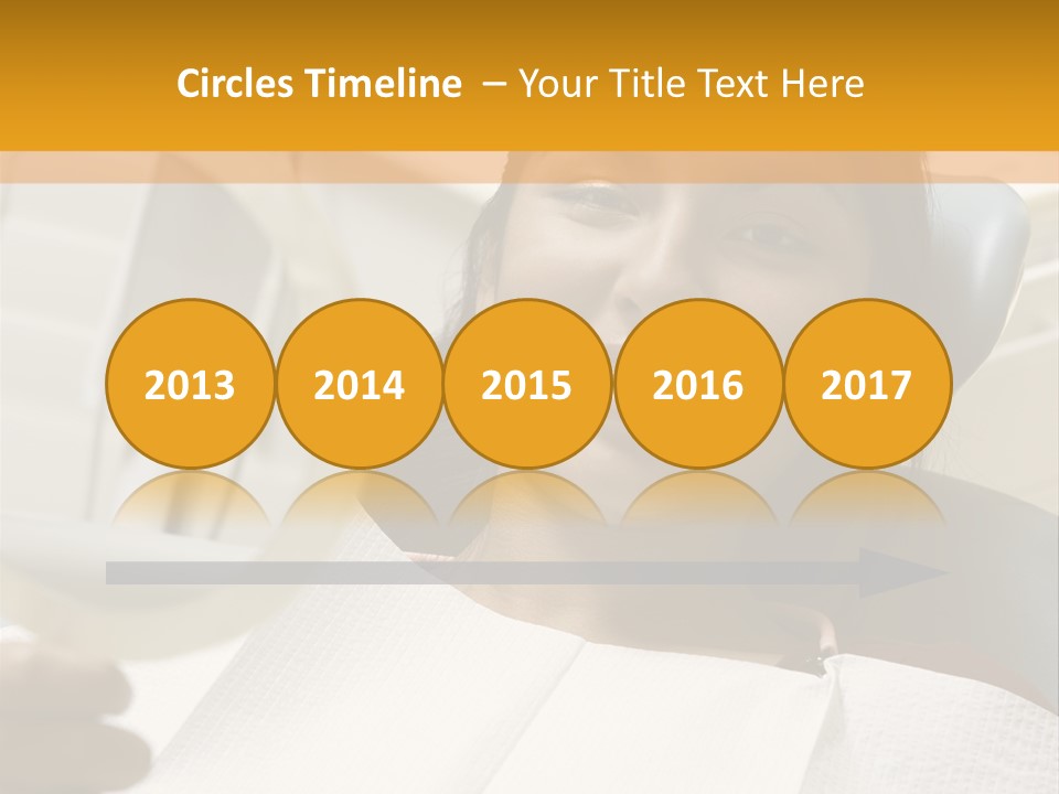 A Woman Sitting In A Dentist Chair Holding A Piece Of Paper PowerPoint Template