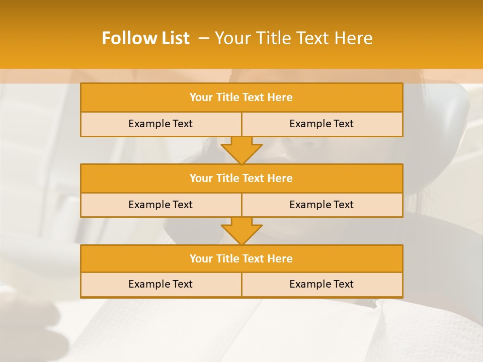 A Woman Sitting In A Dentist Chair Holding A Piece Of Paper PowerPoint Template