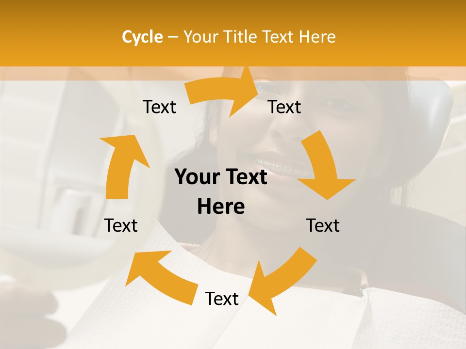 A Woman Sitting In A Dentist Chair Holding A Piece Of Paper PowerPoint Template