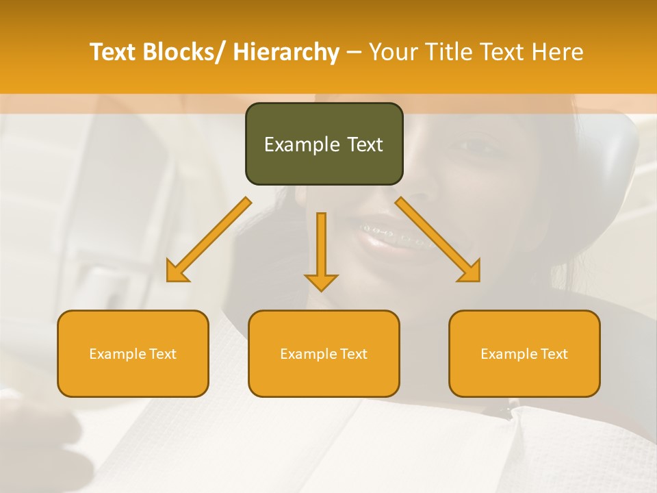 A Woman Sitting In A Dentist Chair Holding A Piece Of Paper PowerPoint Template