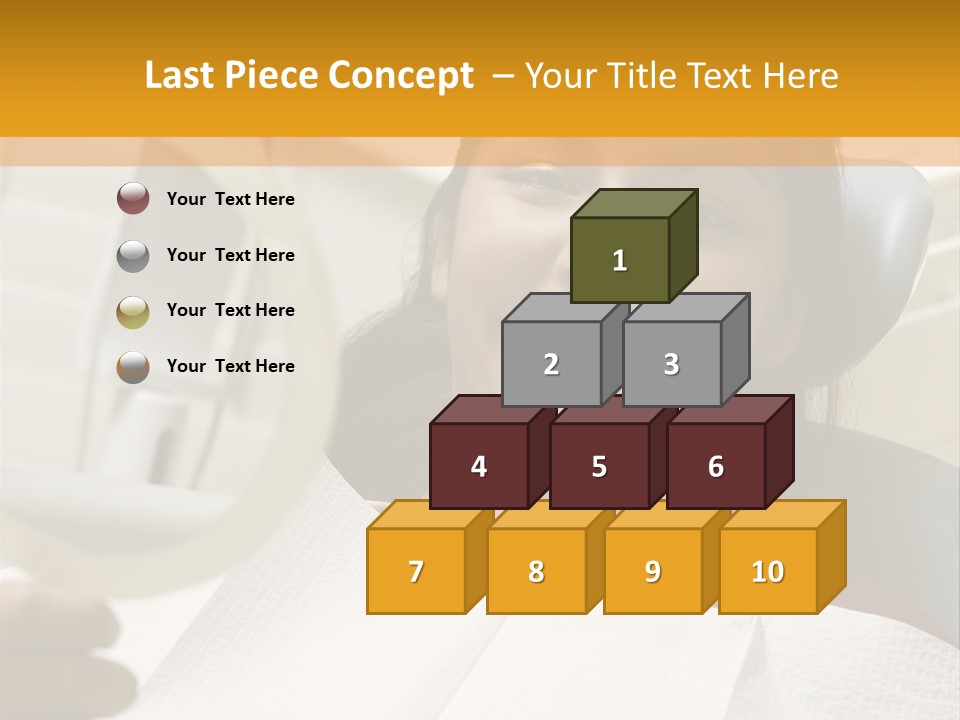 A Woman Sitting In A Dentist Chair Holding A Piece Of Paper PowerPoint Template