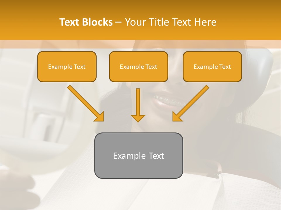 A Woman Sitting In A Dentist Chair Holding A Piece Of Paper PowerPoint Template