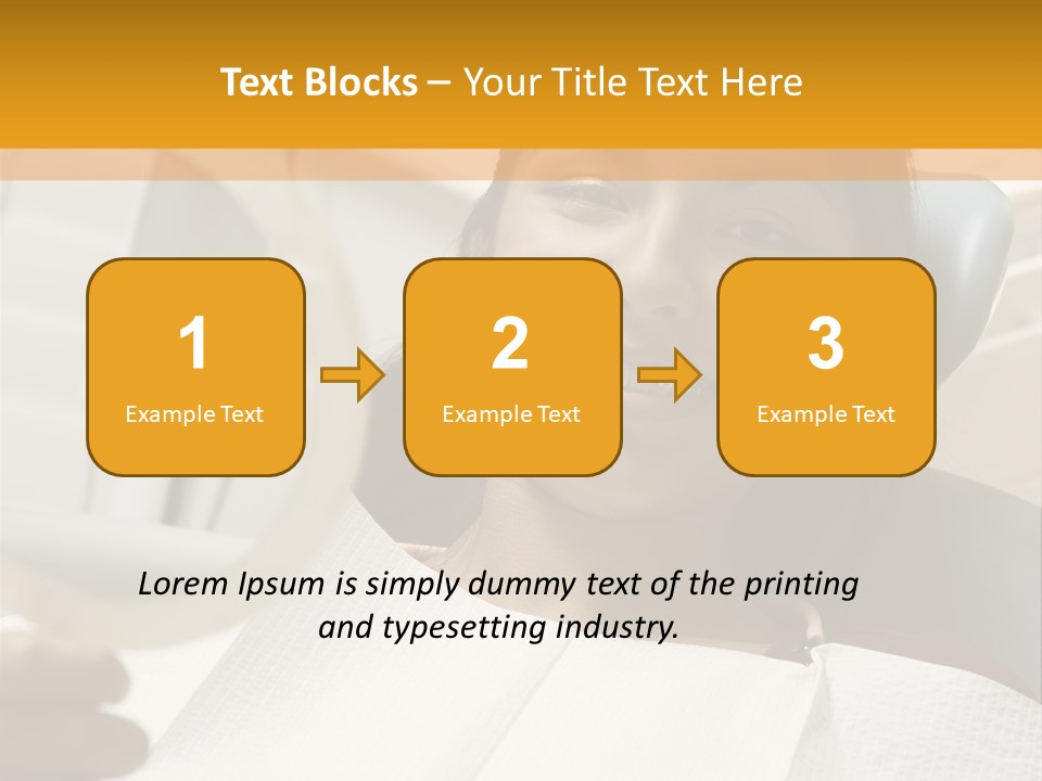 A Woman Sitting In A Dentist Chair Holding A Piece Of Paper PowerPoint Template