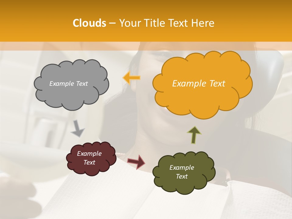 A Woman Sitting In A Dentist Chair Holding A Piece Of Paper PowerPoint Template