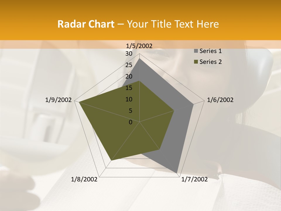 A Woman Sitting In A Dentist Chair Holding A Piece Of Paper PowerPoint Template