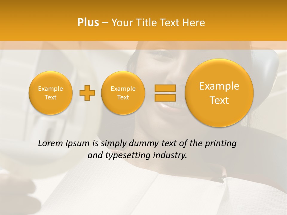A Woman Sitting In A Dentist Chair Holding A Piece Of Paper PowerPoint Template