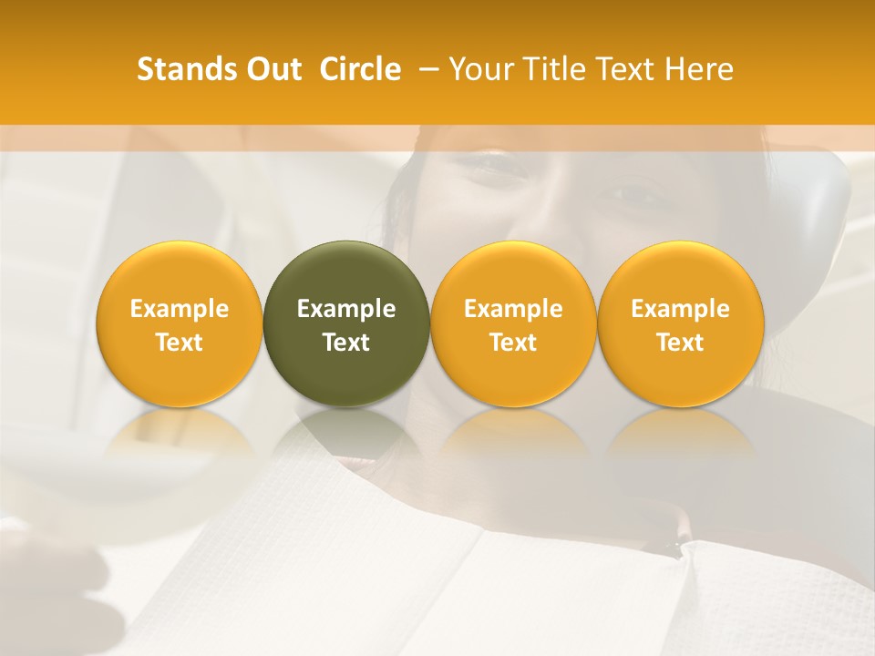 A Woman Sitting In A Dentist Chair Holding A Piece Of Paper PowerPoint Template