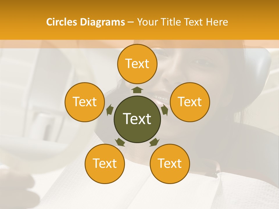 A Woman Sitting In A Dentist Chair Holding A Piece Of Paper PowerPoint Template