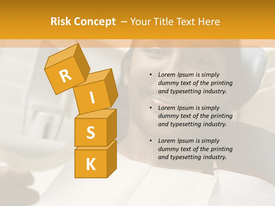 A Woman Sitting In A Dentist Chair Holding A Piece Of Paper PowerPoint Template