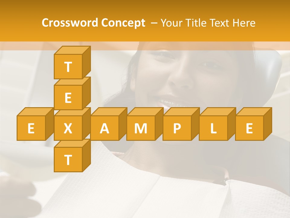 A Woman Sitting In A Dentist Chair Holding A Piece Of Paper PowerPoint Template