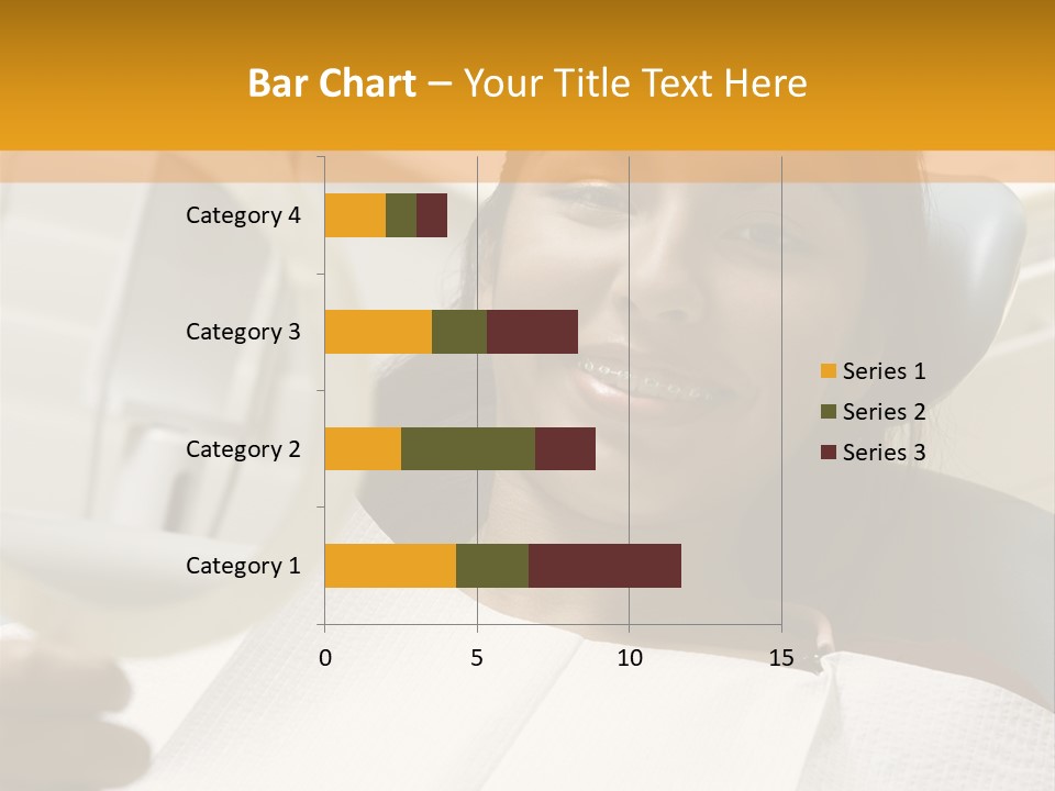 A Woman Sitting In A Dentist Chair Holding A Piece Of Paper PowerPoint Template
