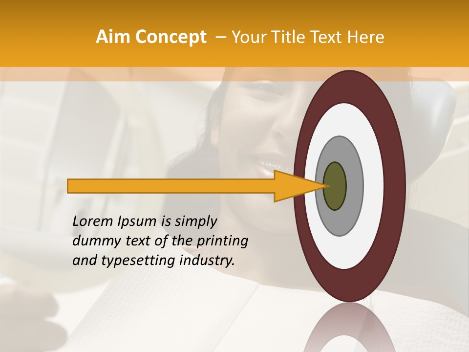 A Woman Sitting In A Dentist Chair Holding A Piece Of Paper PowerPoint Template