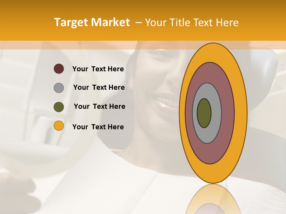 A Woman Sitting In A Dentist Chair Holding A Piece Of Paper PowerPoint Template