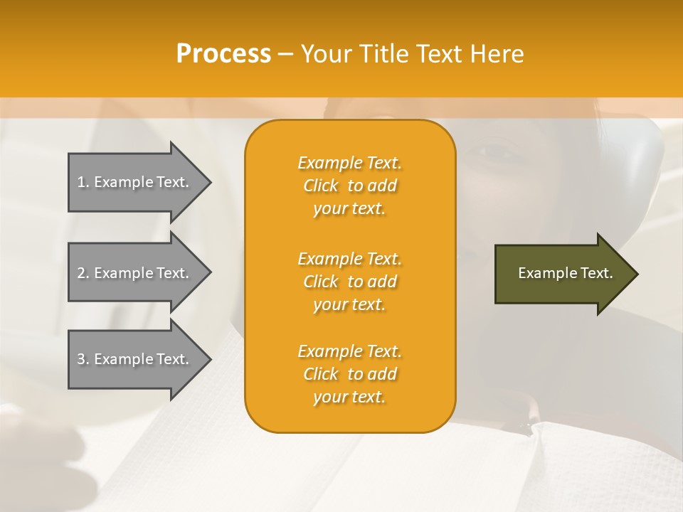 A Woman Sitting In A Dentist Chair Holding A Piece Of Paper PowerPoint Template