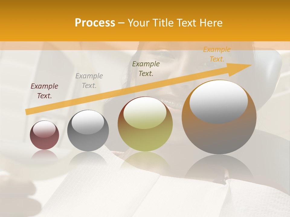A Woman Sitting In A Dentist Chair Holding A Piece Of Paper PowerPoint Template
