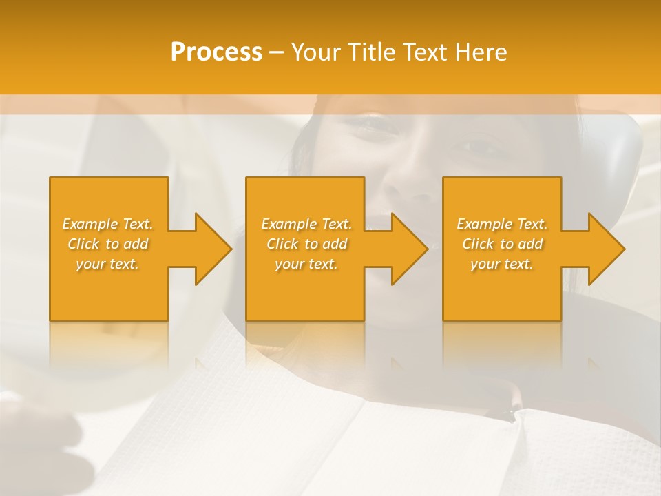 A Woman Sitting In A Dentist Chair Holding A Piece Of Paper PowerPoint Template