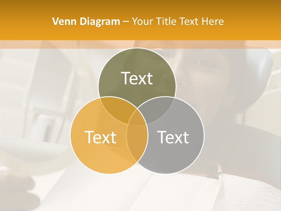 A Woman Sitting In A Dentist Chair Holding A Piece Of Paper PowerPoint Template